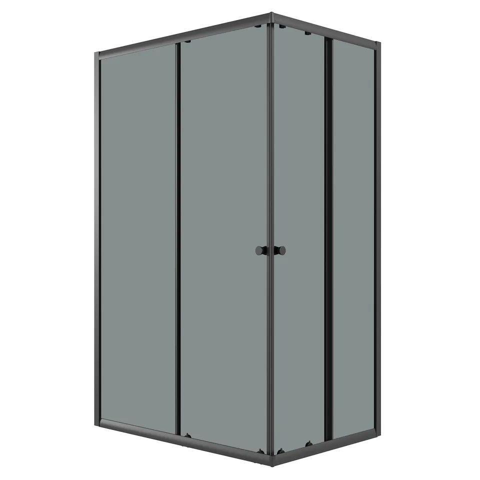 Душевое ограждение Niagara Eco NG-1129-14QT (120х90х190) прямоугольник,раздвижное,черный,стекло тонированное,1 место