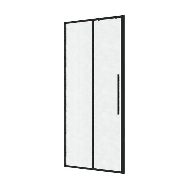 Дверь в нишу Niagara Nova NG-84-L9CHB (90х195) черный матовый,раздвижная влево,стекло шиншилла
