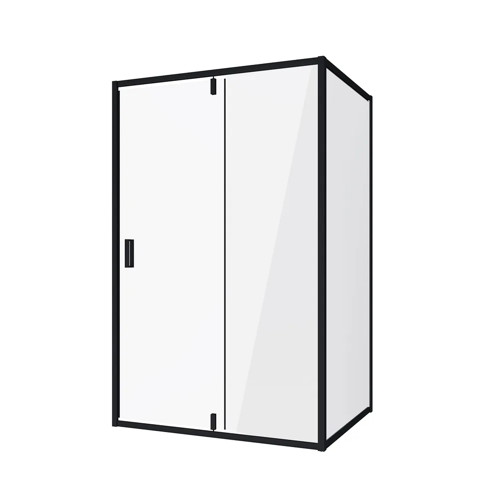 Душевое ограждение Niagara Nova NG-83-11AB-A80B (110х80х195) прямоугольник,черный,дверь распашная,стекло прозрачное,2 места