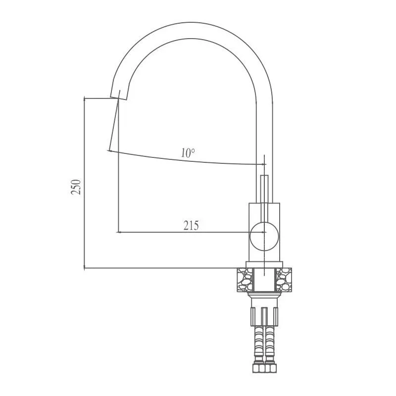 Смеситель Haiba HB70304-3 для кухни сталь матовая