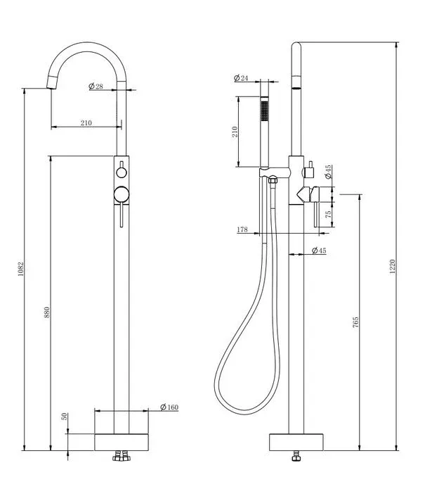 Напольный смеситель Knotlor Затмение/Eclipse SS-27/RB бронза