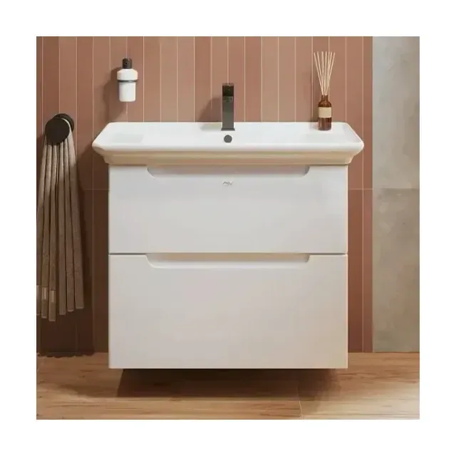 Тумба с раковиной Alavann Berta 85 белый глянец