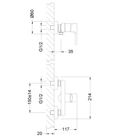 Смеситель Lemark Aura LM0603C для душа
