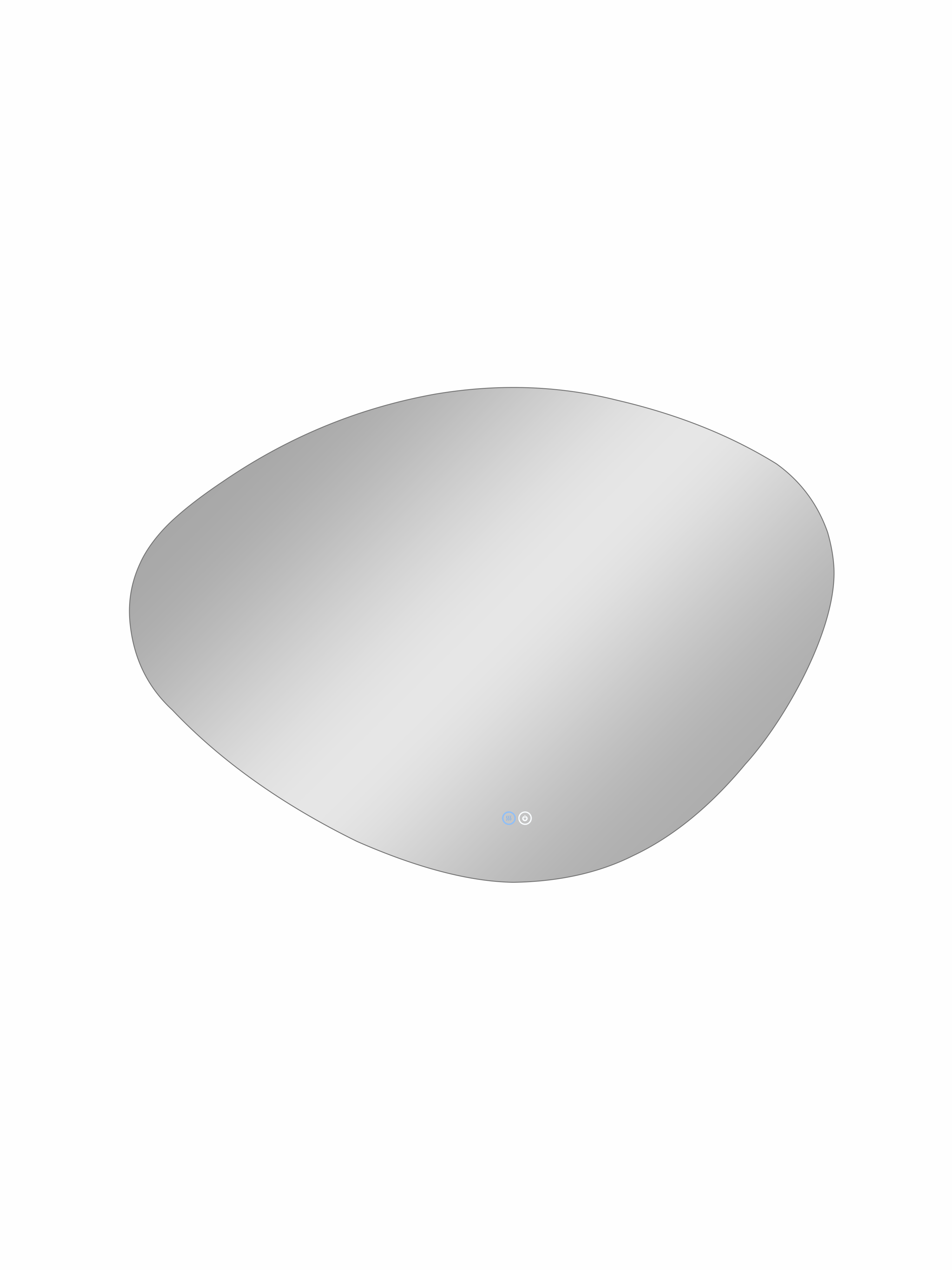 Зеркало Zled-A с LED-подсветкой, 100*70см, асимметричное, с антизапотеванием