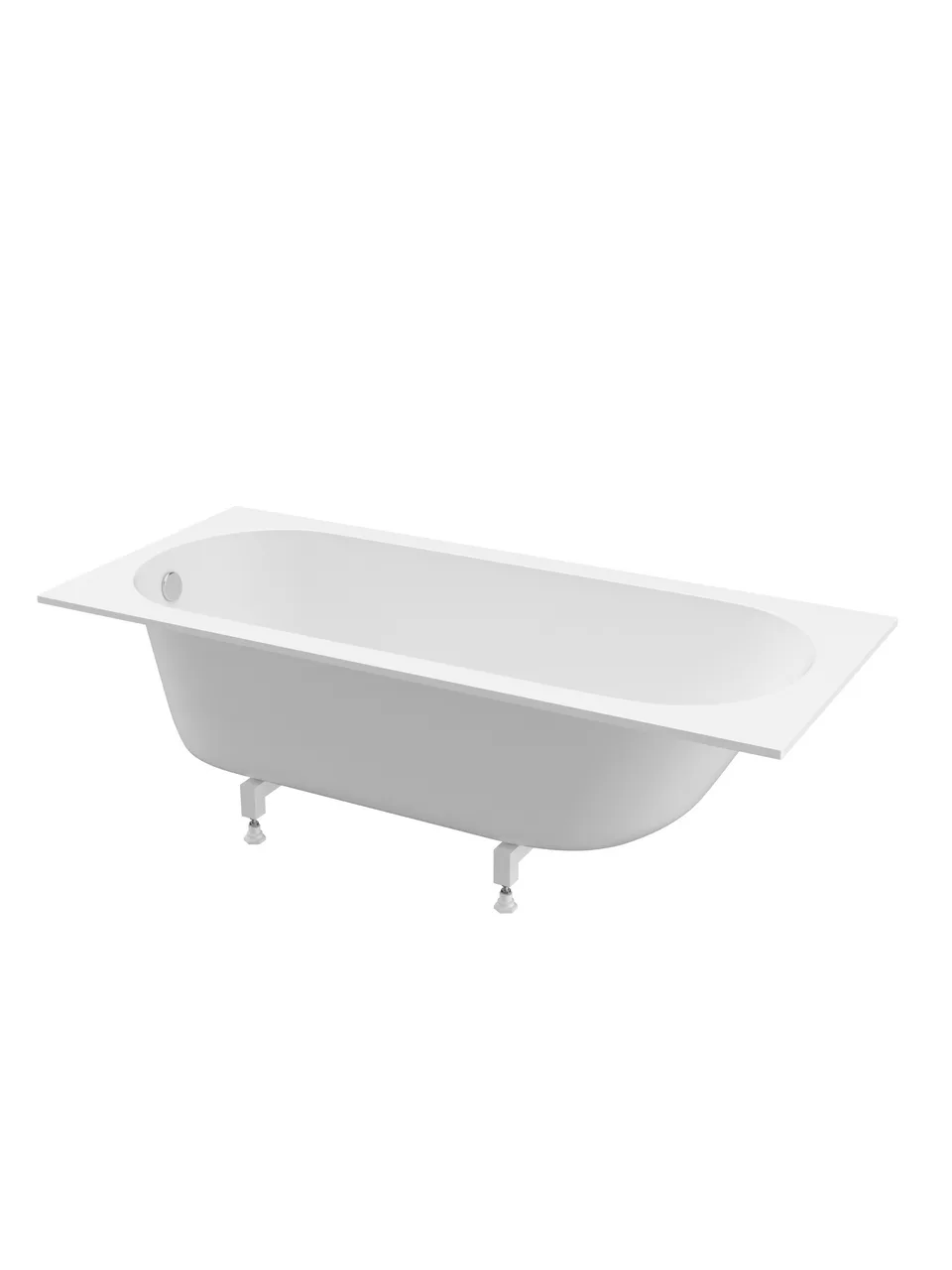 Ванна из искусственного камня встраиваемая, в комплекте с ногами BelBagno BB-DELTA-170-75-46-MR-W-MATT-LEG-SET