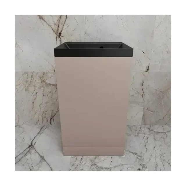 Тумба с раковиной Style Line Моно 50 L/R санд пудровый (раковина Asti 50*45 антрацит)