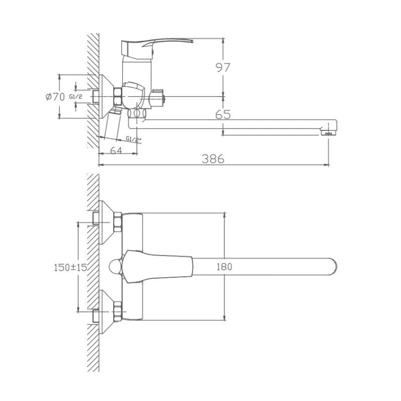 Смеситель Haiba HB2270 универсальный