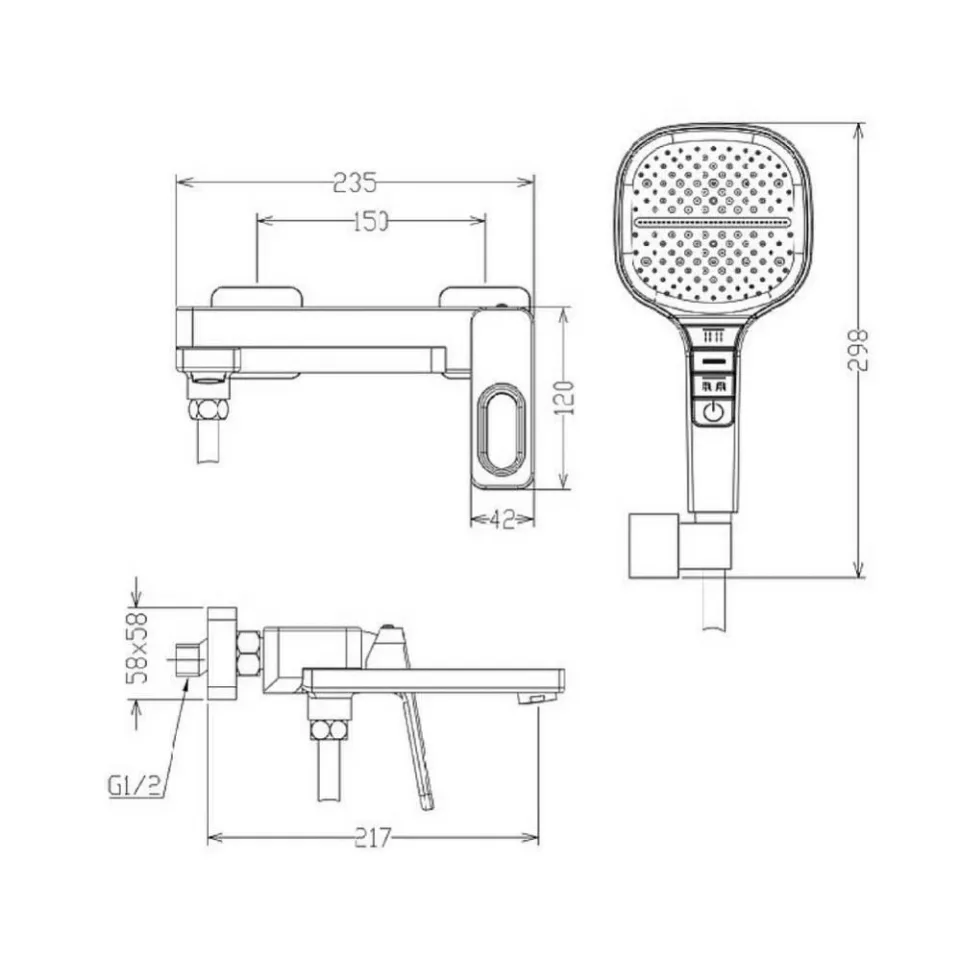 Смеситель Raglo R51.30 для ванны и душа хром