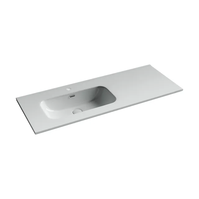 Раковина из сантехнического фарфора Ceramica Nova Элемент (Element) 121 см CN7006L накладная цвет белый