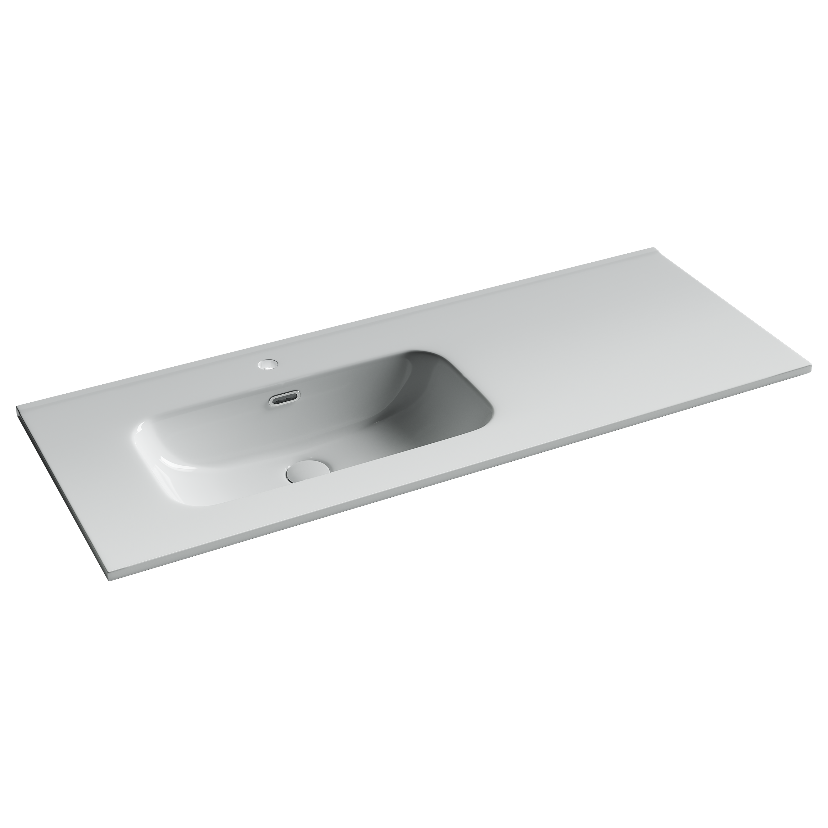 Раковина из сантехнического фарфора Ceramica Nova Элемент (Element) 121 см CN7006L накладная цвет белый