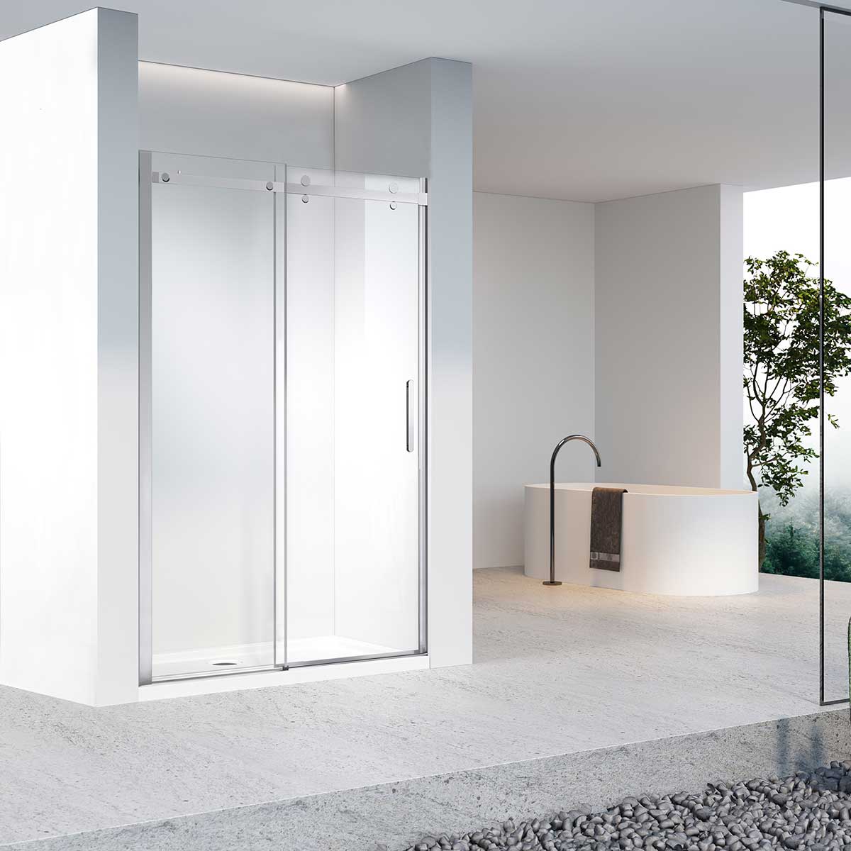 Душевая дверь Vincea Комо-Н (Como-N) VDS-4CN120CL 120х195 стекло прозрачное 8 мм профиль хром
