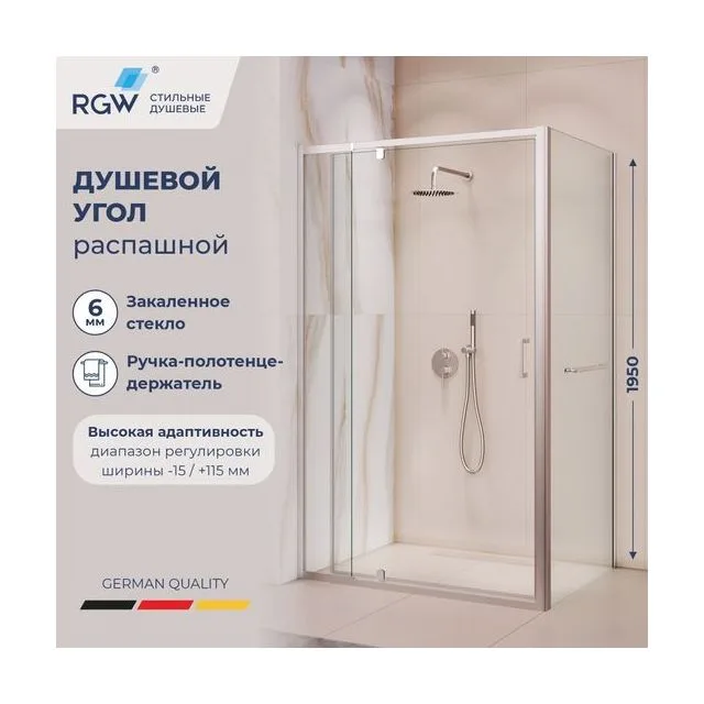 Душевой уголок RGW PA-078-1 (RGW PA-008 + Z-060-2) — 800x900, прозрачное, профиль хром