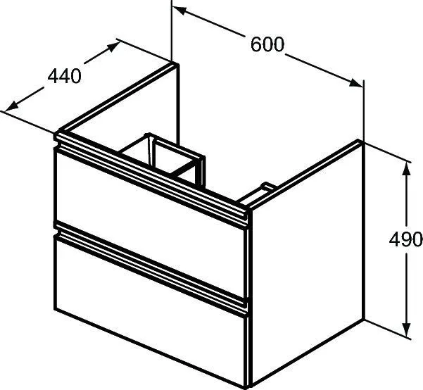 Тумба с раковиной Ideal Standard Tesi 60 черная матовая