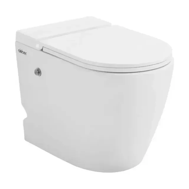 Приставной унитаз ABBER Bequem AC1115P 36*58 с крышкой-сиденьем микролифт Slim, с импульсным сливом