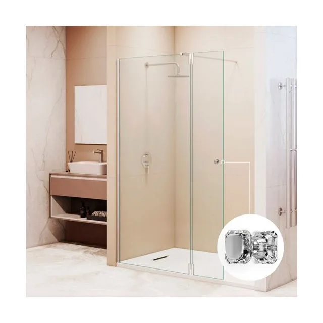 Душевая перегородка RGW WA-054 (WA-010 + Z-072) — 800, прозрачное, профиль хром