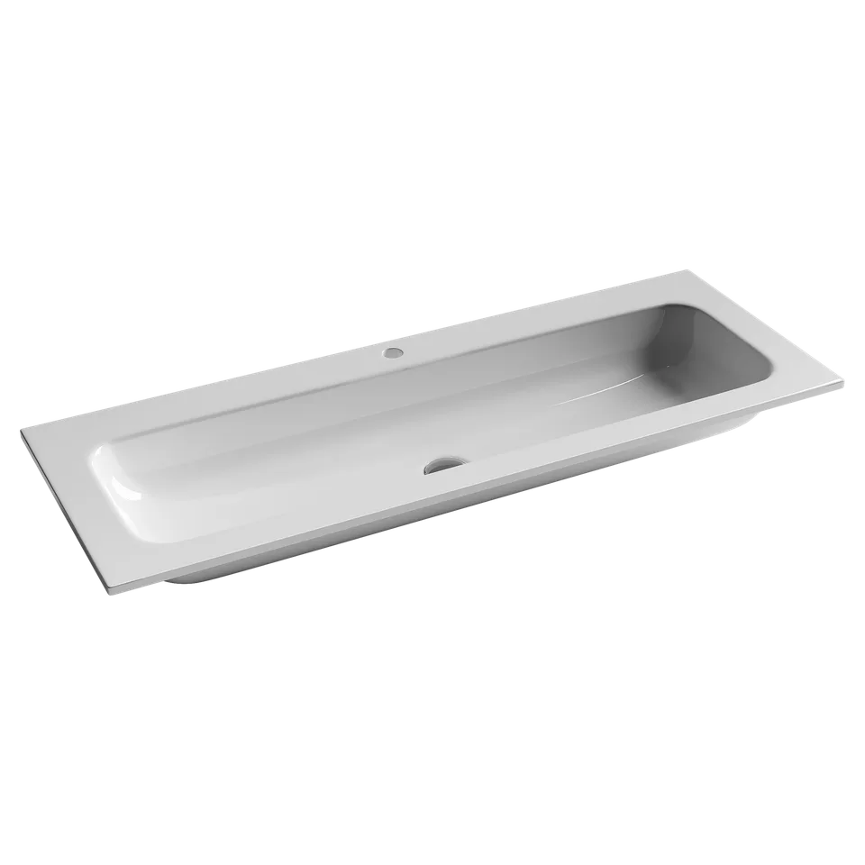 Раковина из сантехнического фарфора Ceramica Nova Грация (Grace) 121 см CN7017 накладная цвет белый