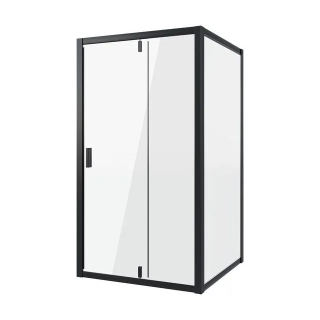 Душевое ограждение Niagara Nova NG-83-9AB-A80B (90х80х195) прямоугольник,черный,дверь распашная,стекло прозрачное