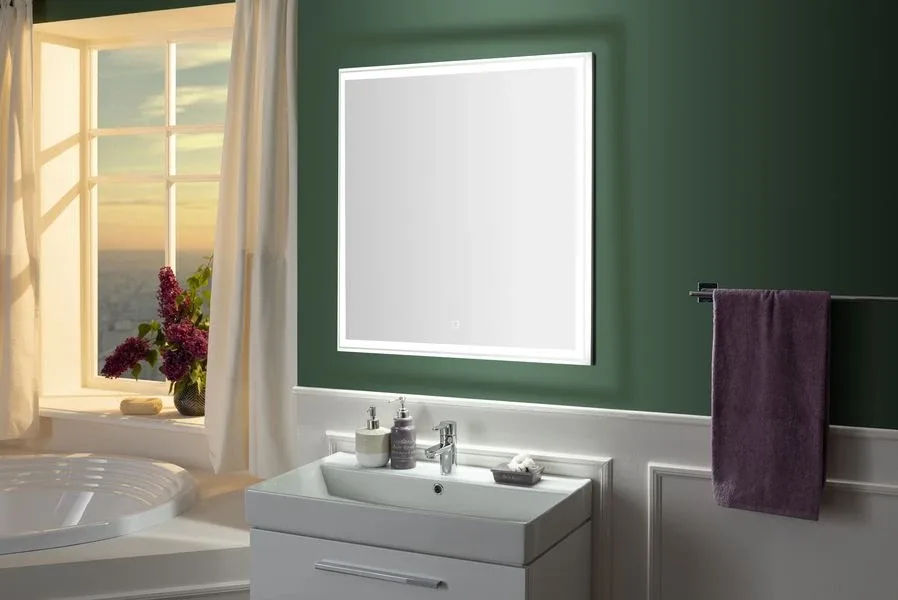 Зеркало Aquanet Nova Lite 75 белый глянец с Led подсветкой