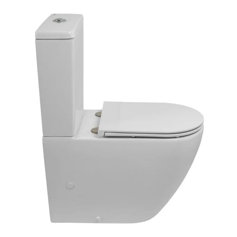 Унитаз-компакт BelBagno Сфера-Тор (Sfera-Tor) 35,5*66,5 безободковый с системой смыва "Торнадо" с крышкой-сиденьем BB2034SC