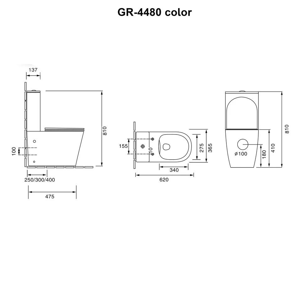 Унитаз напольный Grossman Color GR-4480BMS (620х365х810) безободковый,черный матовый с тонкой крышкой,микролифт,2 места