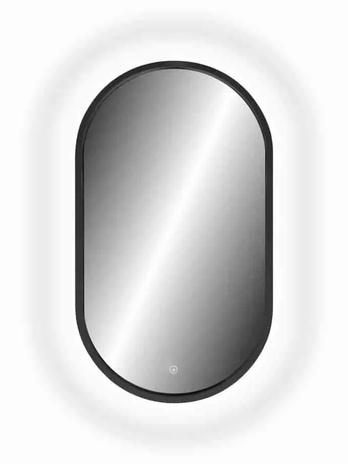 Зеркало Zled с LED-подсветкой, 45*80 см, овальное, черное