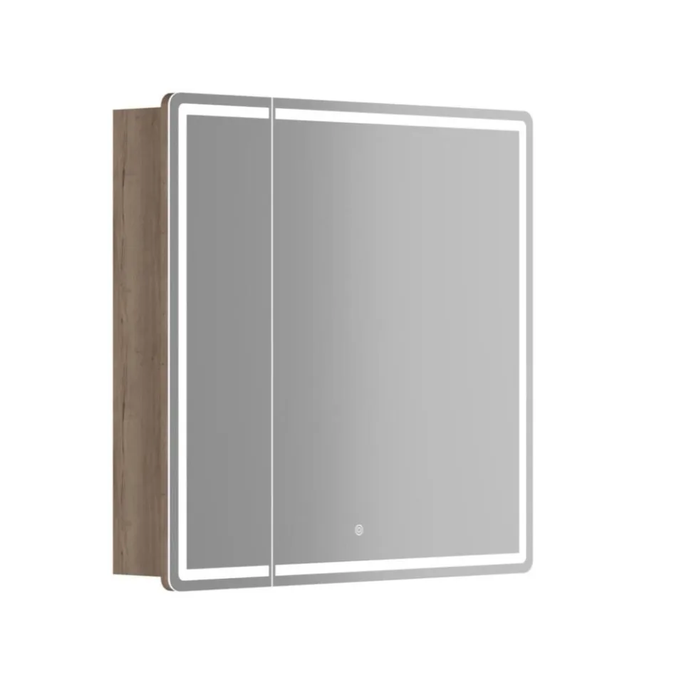 Зеркало-шкаф Sancos Mirror 79*74 с Led подсветкой дуб галифакс натуральный
