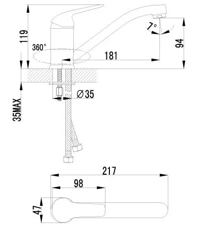 Смеситель Lemark Plus Advance для кухни LM1204C