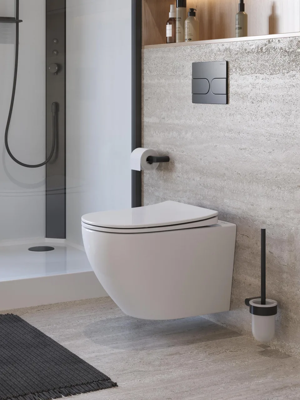 Унитаз подвесной безободковый с сиденьем и смывом TORNADO BelBagno MARINO-TOR BB7026CH-TOR/SC