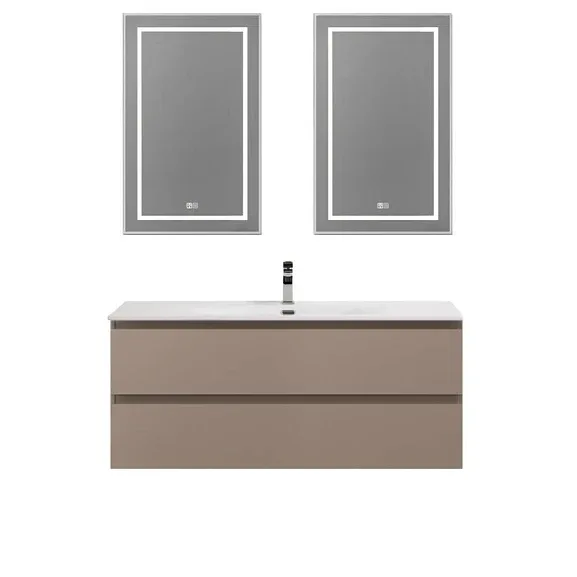 Комплект мебели BelBagno Крафт (Kraft) 120 с двумя ящиками бежевый матовый (раковина BB-8099-120)