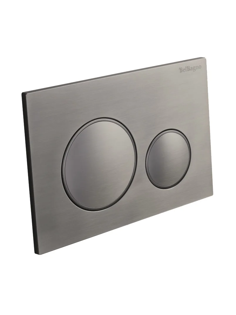 Кнопка смыва BelBagno BB-17C-GM, оружейная сталь
