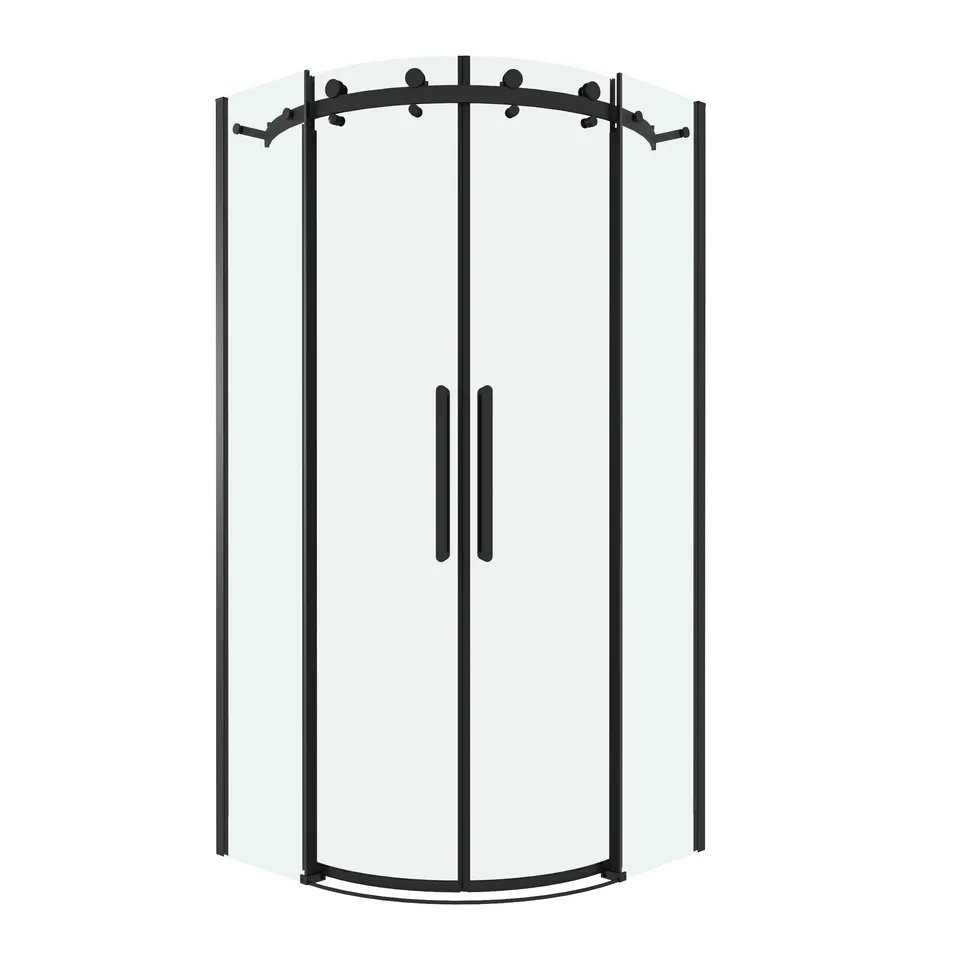 Душевое ограждение Grossman Classic 301.K33.04.1010.21.00 (100х100х195) Угловая,раздвижная,черный матовый,стекло прозрачное, 1 место