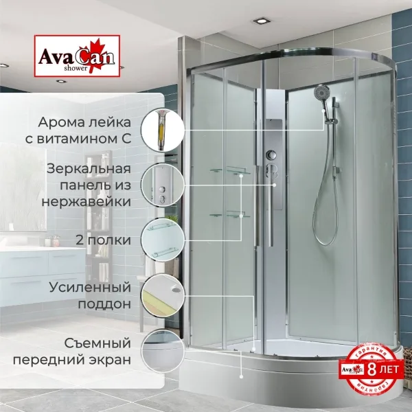 AvaCan Душевая кабина EM3912LNT без крыши прозрачная