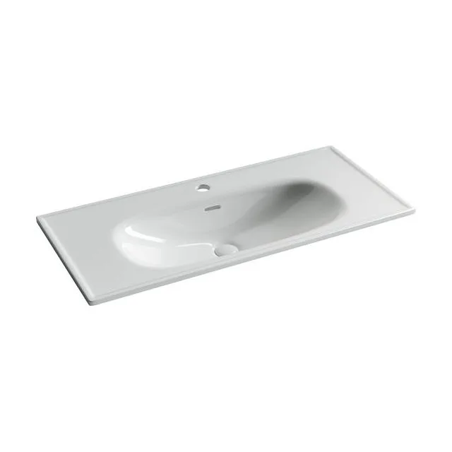 Раковина из сантехнического фарфора Ceramica Nova Сабо (Sabo) 100 см CN13003 накладная цвет белый