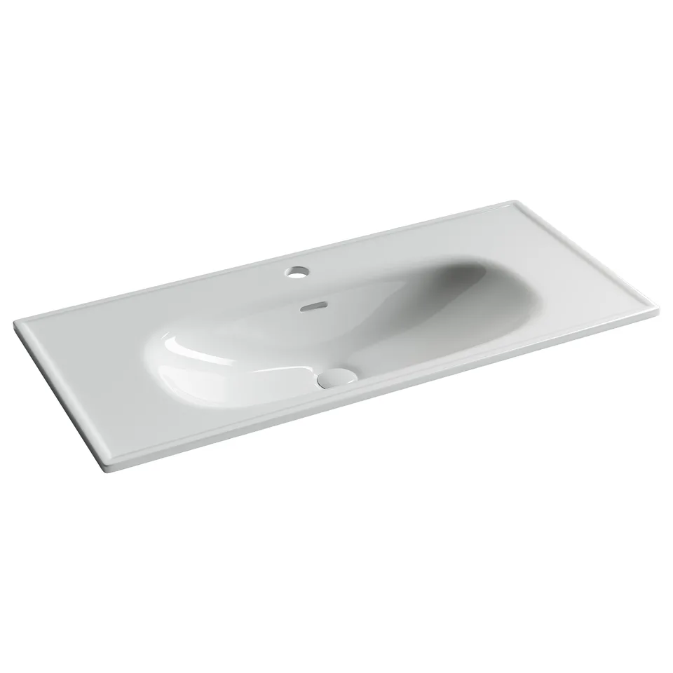Раковина из сантехнического фарфора Ceramica Nova Сабо (Sabo) 100 см CN13003 накладная цвет белый