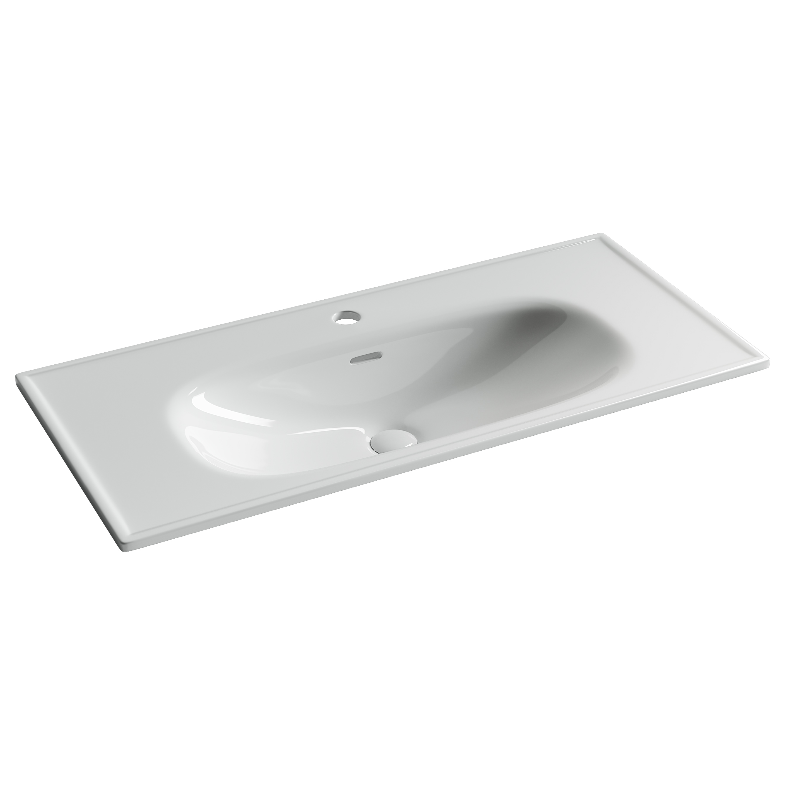 Раковина из сантехнического фарфора Ceramica Nova Сабо (Sabo) 100 см CN13003 накладная цвет белый