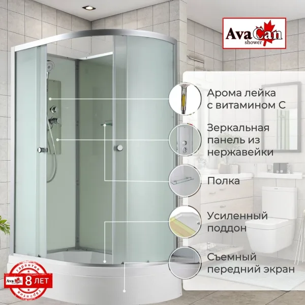 AvaCan Душевая кабина D3012L N без крыши