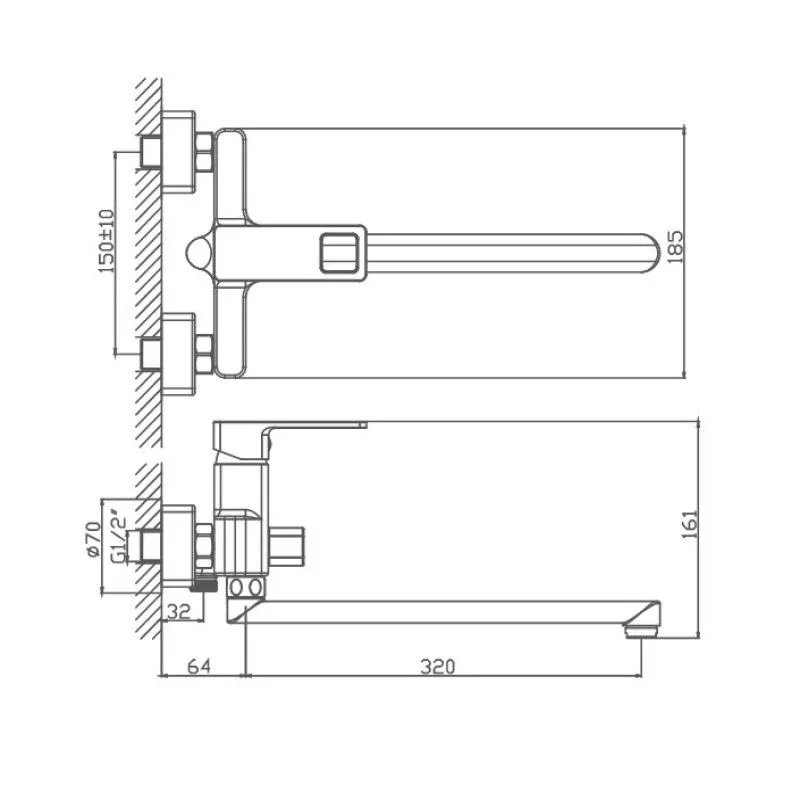 Смеситель Haiba HB22615-7 универсальный черный матовый