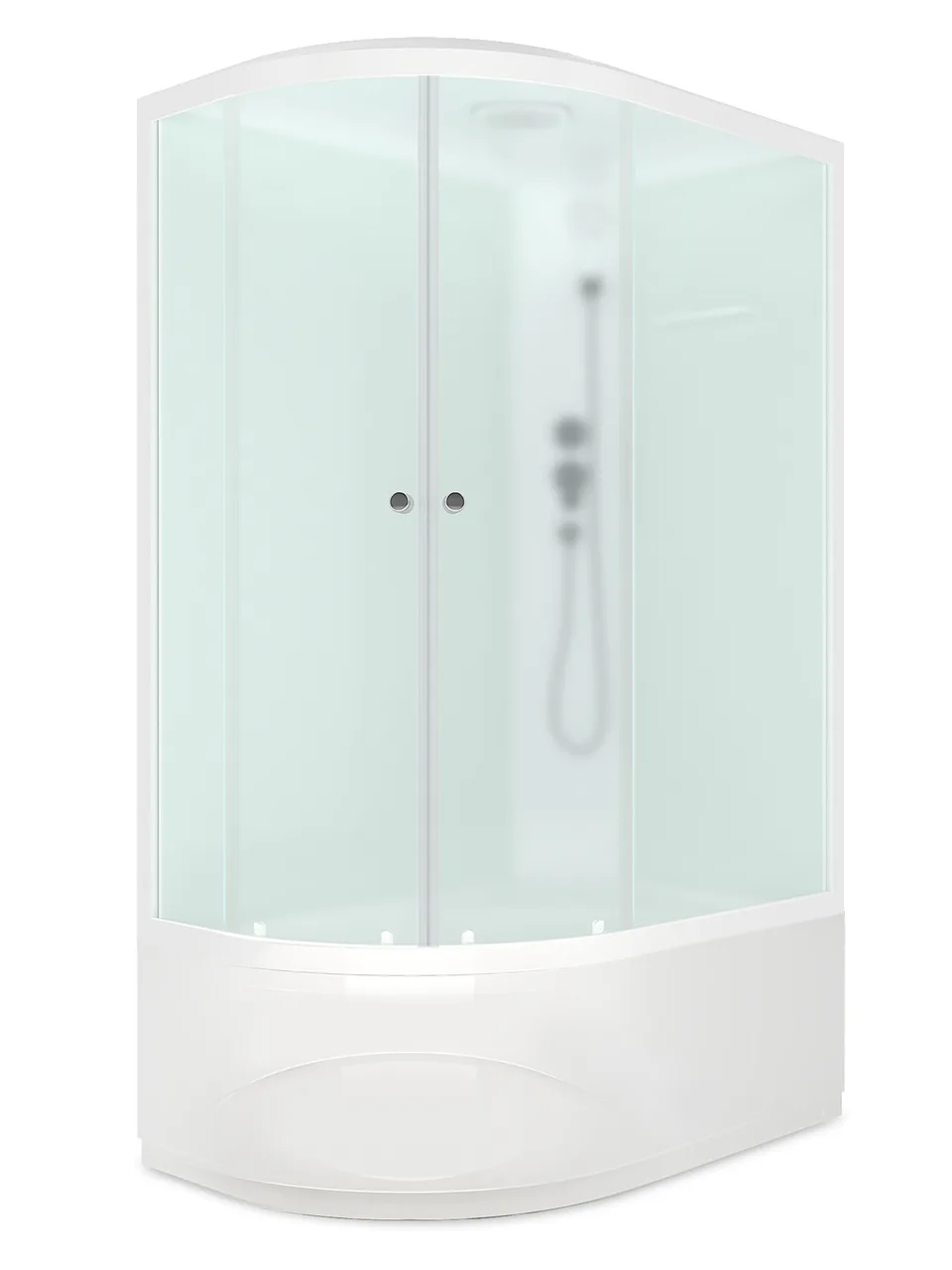 Душевая кабина Domani-Spa Delight Slim 128 high (120х80 см), правое исполнение — белые стенки, сатин-матированные стекла, белый профиль