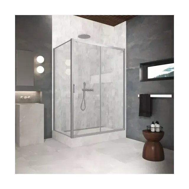 Душевой уголок ZP+ZPV Protec 175*95 07 01, профиль матовый хром, стекло прозрачное
