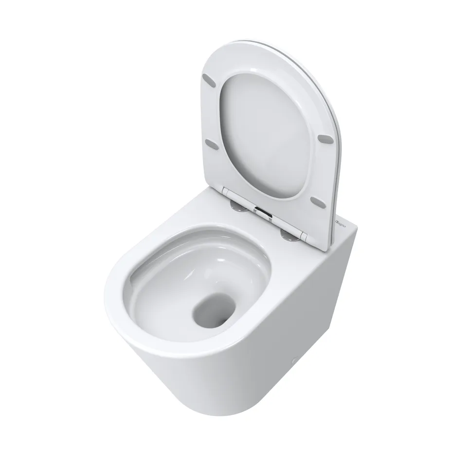 Унитаз приставной безободковый с сиденьем и смывом TORNADO BelBagno FLAY-TOR BB1003CB-TOR/SC
