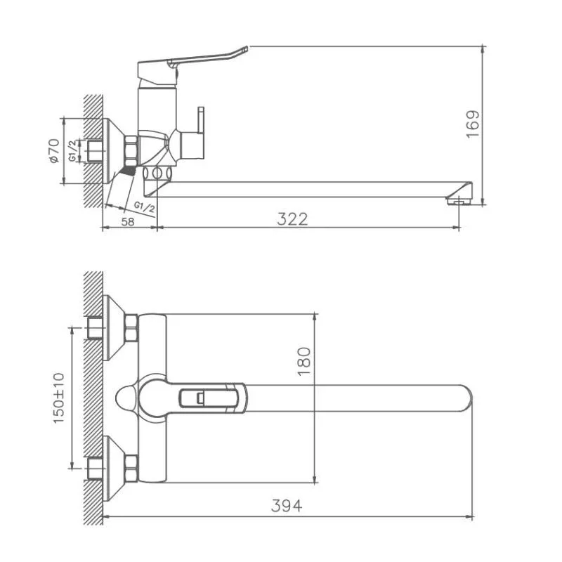 Смеситель Haiba HB22556 универсальный