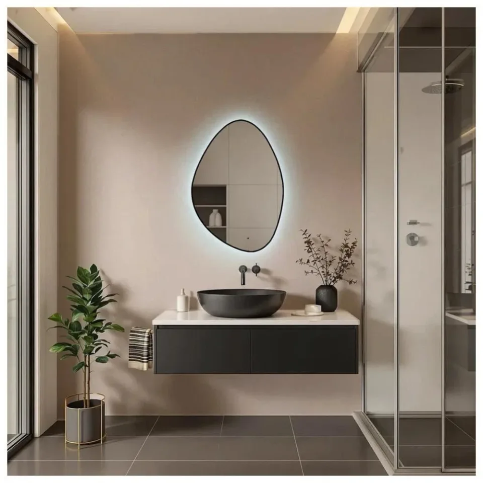 Зеркало Silver Mirrors Лукас черное-ТХ 60*85 с LED подсветкой, инфр. сенсор