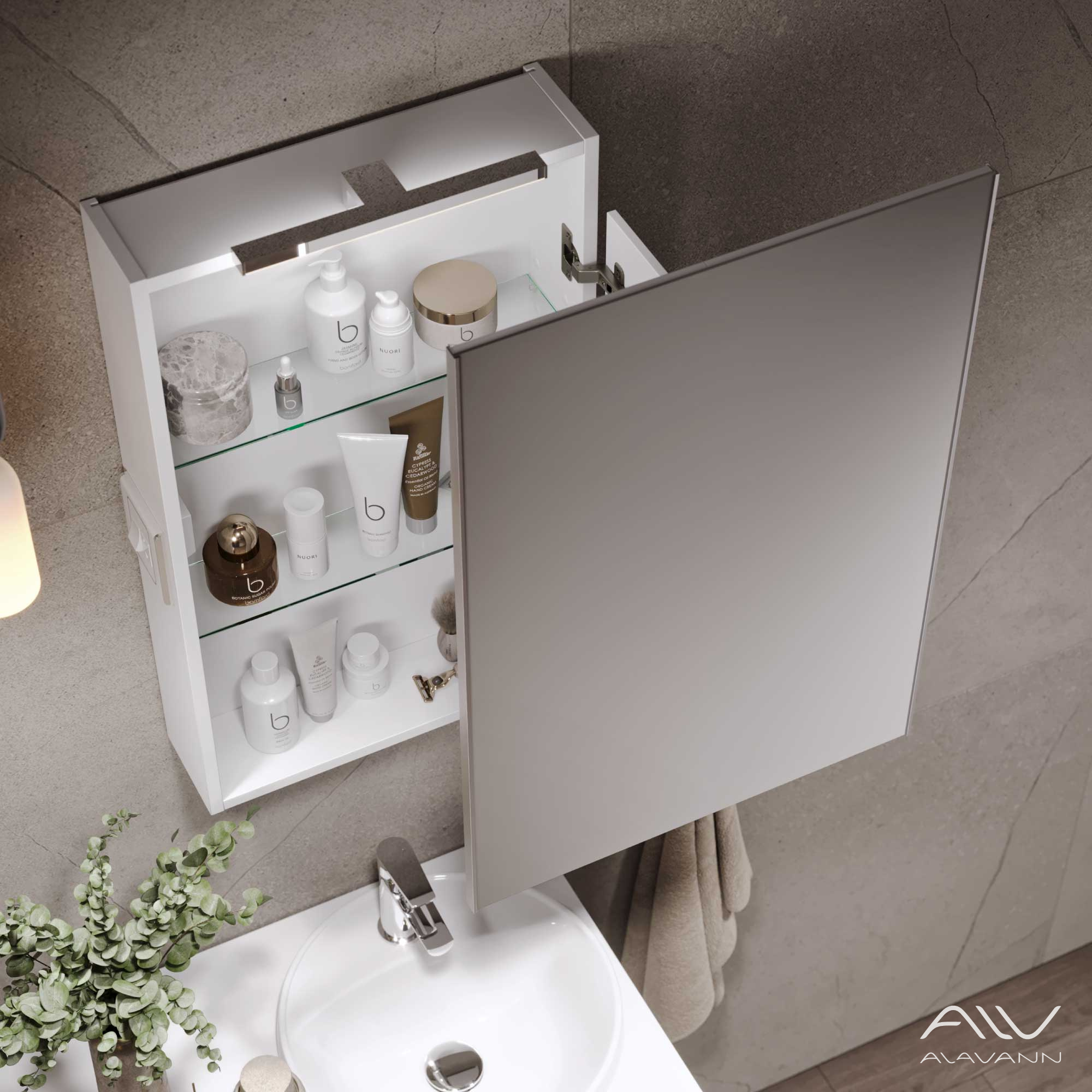 Зеркальный шкаф Cosmetic 55 с приближением Alavann ALV0723001