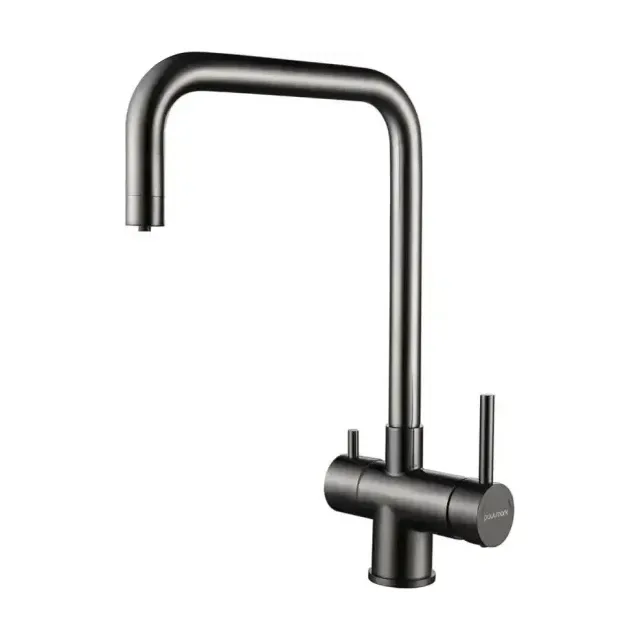 Смеситель Paulmark Wetter We213030-GM для кухни с функцией подключения фильтра вороненая сталь