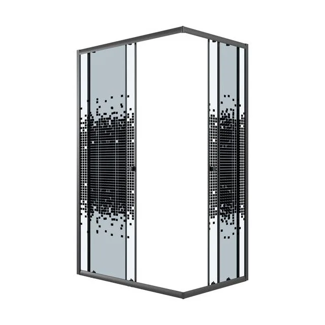 Душевое ограждение Niagara Eco NG-1012-14QBLACK (120х80х190) прямоугольник,раздвижное,черный,стекло мозаика