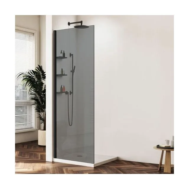 Душевая перегородка Vincea Волк-Ин (Walk-In) VSW-1HWS100CGB 100х200 стекло тонированное 8 мм профиль черный