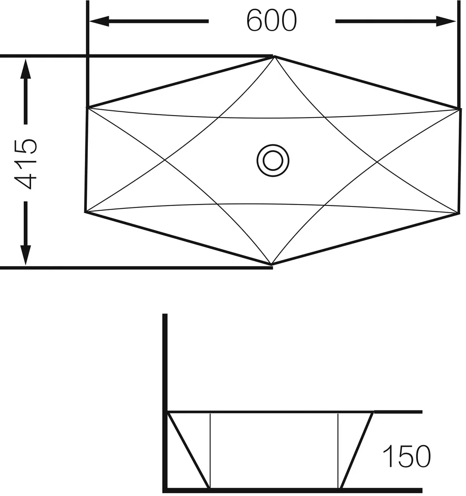 Раковина Grossman GR-3030 (600х415х130) белая,1 место