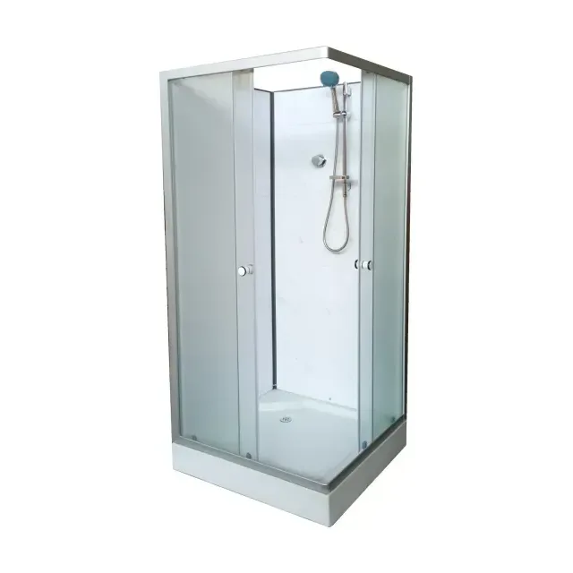 Душевая кабина без крыши AQUAPULSE 8514В 90х90х195 см. fabric white marbl (н/п, квадрат) с пластиковой задней стенкой.
