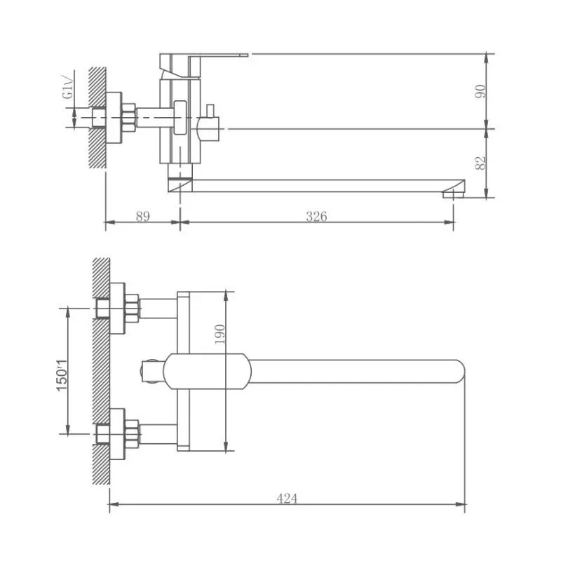 Смеситель Haiba HB22806 универсальный сталь матовая
