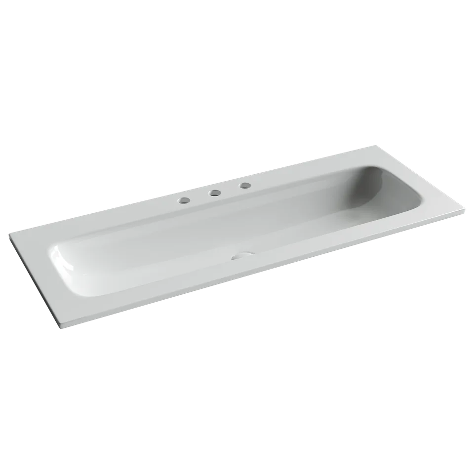 Раковина из сантехнического фарфора Ceramica Nova Грация (Grace) 121 см CN7024 накладная цвет белый